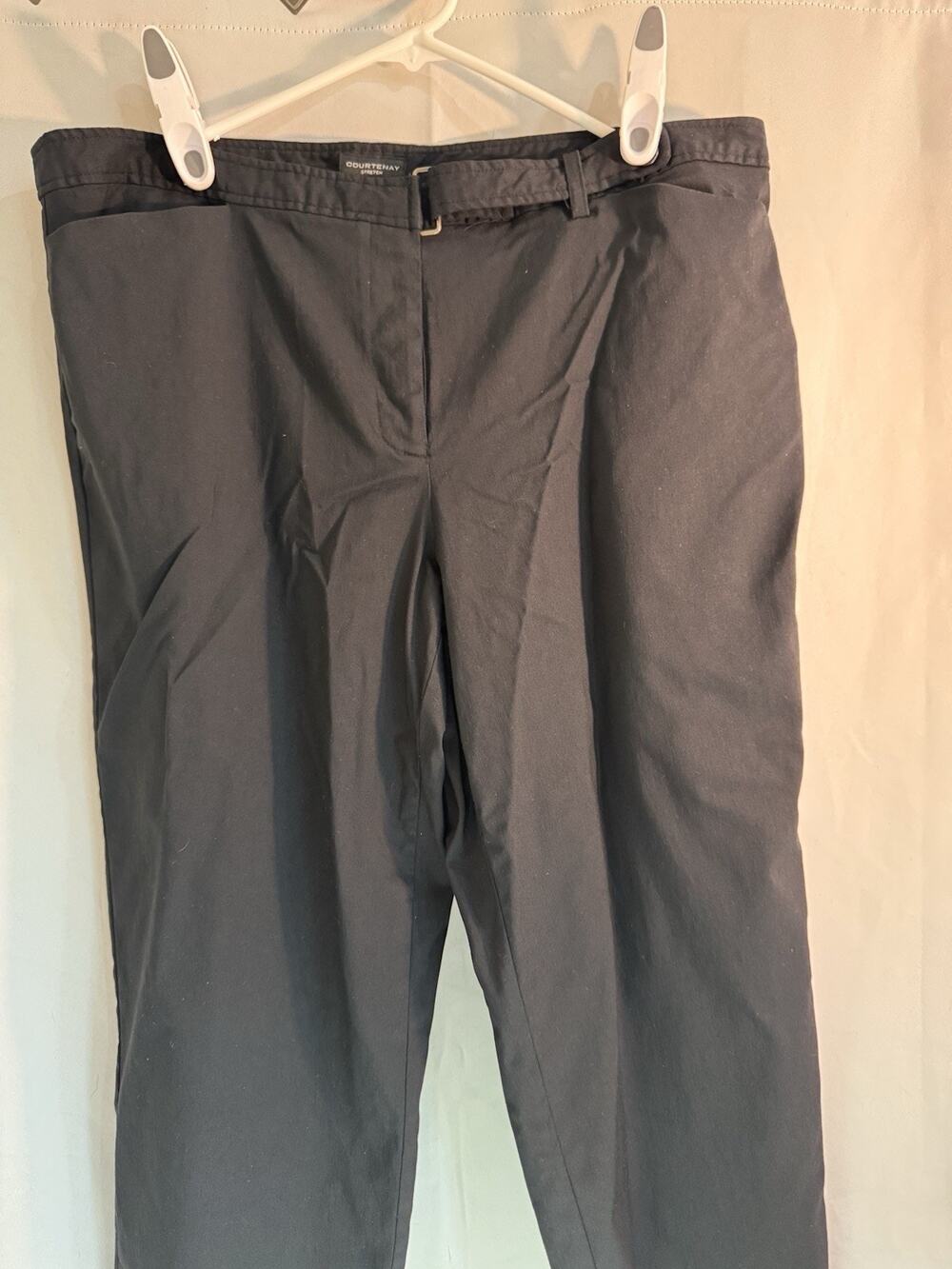 Cortnay Stretch Belted Black Capris 18W LY9